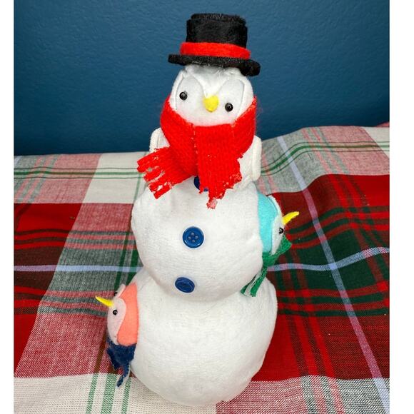 2023 Wondershop Target 8.25" Featherly Friends Fabric Bird Snowman Figurine - Picture 1 of 4